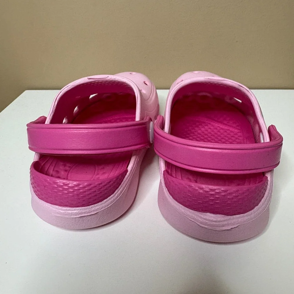 Kids Pink Two Tone Foam Clogs Slip On Water Shoes Size 5c/6c US Toddler
